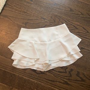 Zara white ruffle mini skirt